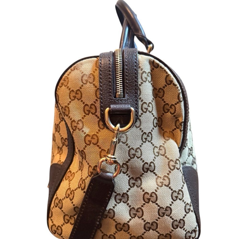Ltd Edition GUCCI Webby Vintage Bee GG Supreme Canvas 2way Medium Boston Bag - Picture 6 of 16